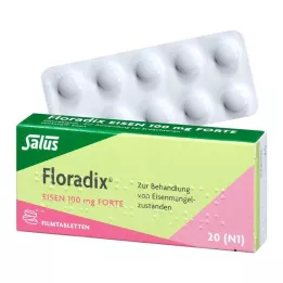 FLORADIX Geležis 100 mg forte plėvele dengtos tabletės, 20 vnt