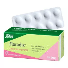 FLORADIX Geležis 100 mg forte plėvele dengtos tabletės, 50 vnt