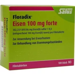 FLORADIX Geležis 100 mg forte plėvele dengtos tabletės, 100 vnt