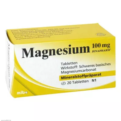 Magnio 100 mg Jenafarm tabletės, 20 vnt Magnio 100 mg Jenafarm tabletės, 20 vnt
