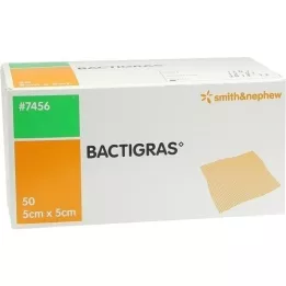 BACTIGRAS Antiseptinė parafino marlė 5x5 cm, 50 vnt