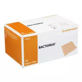 BACTIGRAS Antiseptinė parafino marlė 5x5 cm, 50 vnt