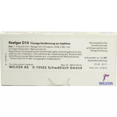 Realgar D 10 ampulės, 8X1 ml Realgar D 10 ampulės, 8X1 ml