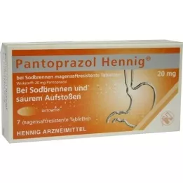 PANTOPRAZOL Hennig nuo rėmens 20 mg msr. tabletės, 7 vnt