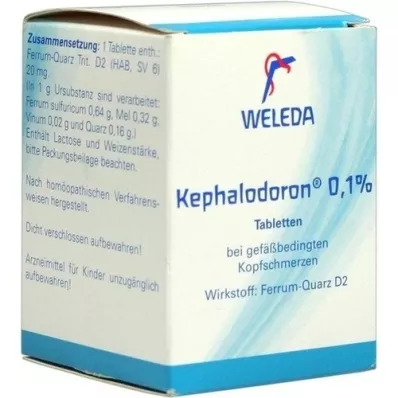 KEPHALODORON 0,1 % tabletės, 250 vnt