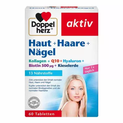 DOPPELHERZ Skin+Hair+Nails tabletės, 60 kapsulių