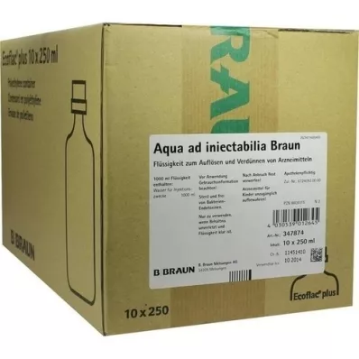 AQUA AD injectabilia Ecoflac Plus infuzinis tirpalas, 10X250 ml