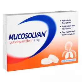 MUCOSOLVAN Pastilės 15 mg, 20 vnt