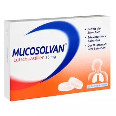 MUCOSOLVAN Pastilės 15 mg, 20 vnt