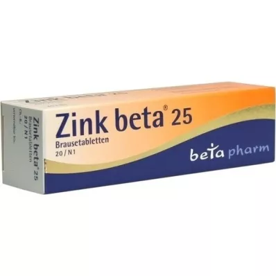 ZINK BETA 25 putojančios tabletės, 20 vnt