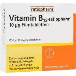 VITAMIN B12-RATIOPHARM 10 μg plėvele dengtos tabletės, 100 vnt