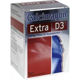 CALCIMAGON Extra D3 kramtomosios tabletės, 90 kapsulių