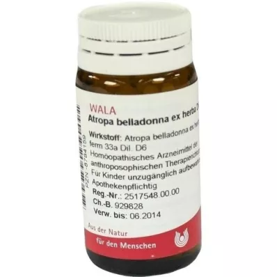 ATROPA belladonna ex Herba D 6 rutuliukai, 20 g