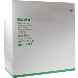 GAZIN Kompaktinė marlė 10x20 cm sterili 12x ypač didelė, 20X5 vnt