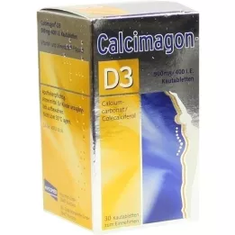 CALCIMAGON D3 kramtomosios tabletės, 30 kapsulių