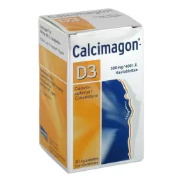 CALCIMAGON D3 kramtomosios tabletės, 30 kapsulių