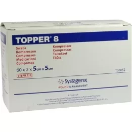 TOPPER 8 Compr.5x5 cm sterilūs, 60X2 vnt