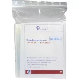 SAUGKOMPRESSEN sterilus 10x10 cm, 5X1 vnt