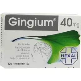 GINGIUM 40 mg plėvele dengtos tabletės, 120 vnt