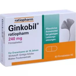 GINKOBIL-ratiopharm 240 mg plėvele dengtos tabletės, 60 vnt
