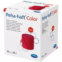 PEHA-HAFT Spalvota fiksavimo juosta be latekso 10 cmx20 m raudona, 1 vnt