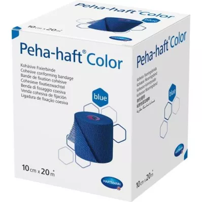 PEHA-HAFT Spalvota fiksavimo juosta be latekso 10 cmx20 m, mėlyna, 1 vnt