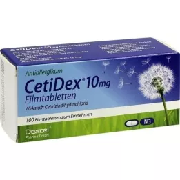 CETIDEX 10 mg plėvele dengtos tabletės, 100 vnt