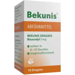 BEKUNIS Dragees Bisakodil 5 mg enteriniu būdu dengtos tabletės, 10 vnt
