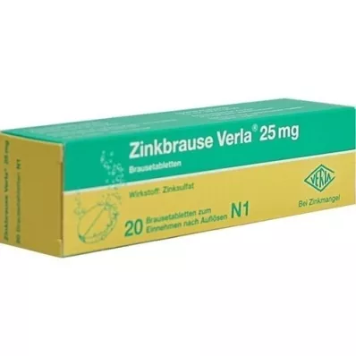 ZINKBRAUSE Verla 25 mg putojančios tabletės, 20 vnt