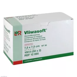 VLIWASOFT Neaustiniai kompresai 7,5x7,5 cm sterilūs 6l, 50X2 vnt