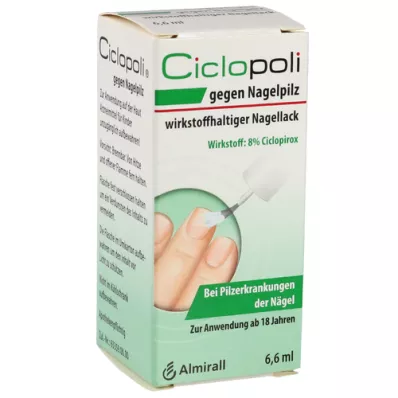 CICLOPOLI nuo nagų grybelio nagų lakas, kurio sudėtyje yra veikliosios medžiagos, 6,6 ml