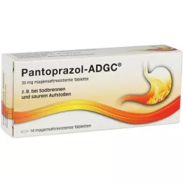 PANTOPRAZOL ADGC 20 mg enterinėmis plėvele dengtos tabletės, 14 vnt