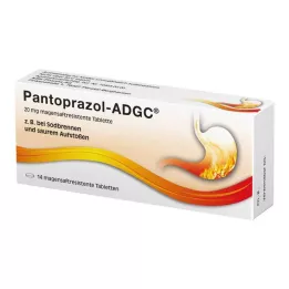 PANTOPRAZOL ADGC 20 mg enterinėmis plėvele dengtos tabletės, 14 vnt