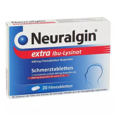 Neuralgin extra Ibu-Lysinate plėvele dengtos tabletės, 20 vnt