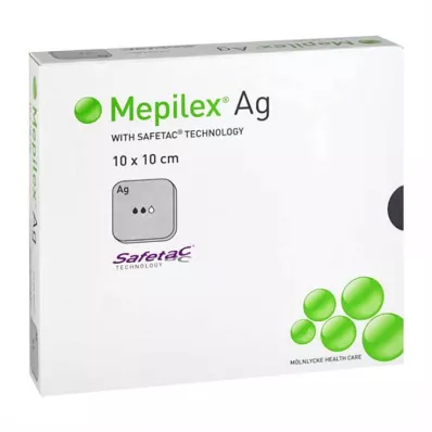 Mepilex Ag tvarstis 10x10cm sterilus, 10 vnt