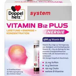 DOPPELHERZ Vitamin B12 Plus sistemos geriamosios ampulės, 10X25 ml