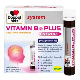 DOPPELHERZ Vitamin B12 Plus sistemos geriamosios ampulės, 10X25 ml