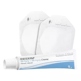 ANESDERM 25 mg/g + 25 mg/g kremo + 2 pleistrai, 5 g