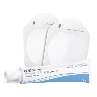 ANESDERM 25 mg/g + 25 mg/g kremas + pleistras, 5 g