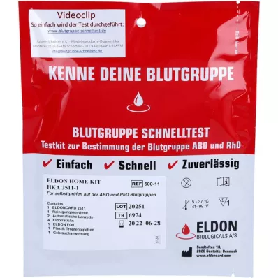 BLUTGRUPPE Greitasis testas Eldon Home-Kit HKA 2511-1, 1 vnt