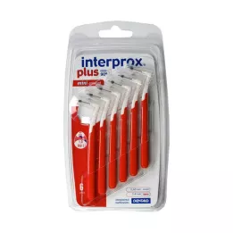 INTERPROX plius mini kūginis raudonas tarpdančių šepetėlis, 6 vnt