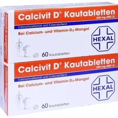 CALCIVIT D kramtomosios tabletės, 120 kapsulių