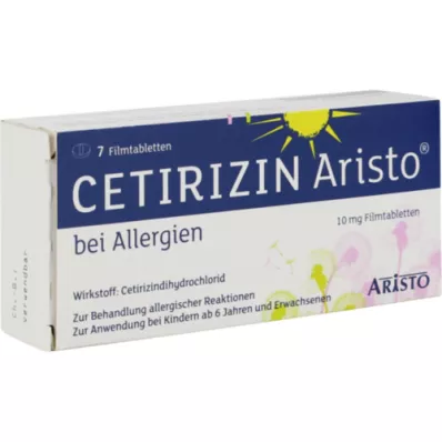 CETIRIZIN Aristo nuo alergijos 10 mg plėvele dengtos tabletės, 7 vnt