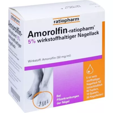 AMOROLFIN-ratiopharm 5% veikliosios medžiagos nagų lakas, 5 ml