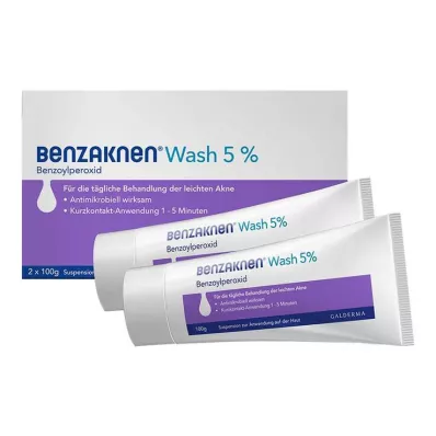 BENZAKNEN Skalbimo 5 % suspensija, 2X100 g