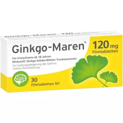 GINKGO-MAREN 120 mg plėvele dengtos tabletės, 30 vnt