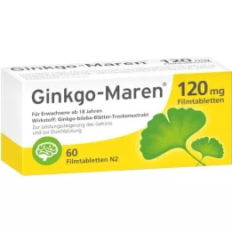 GINKGO-MAREN 120 mg plėvele dengtos tabletės, 60 vnt