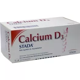 CALCIUM D3 STADA 600 mg/400 TV kramtomosios tabletės, 120 kapsulių