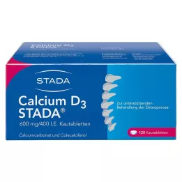CALCIUM D3 STADA 600 mg/400 TV kramtomosios tabletės, 120 kapsulių