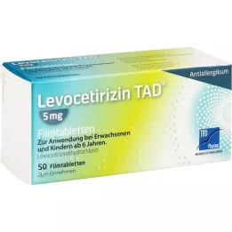 LEVOCETIRIZIN TAD 5 mg plėvele dengtos tabletės, 50 vnt